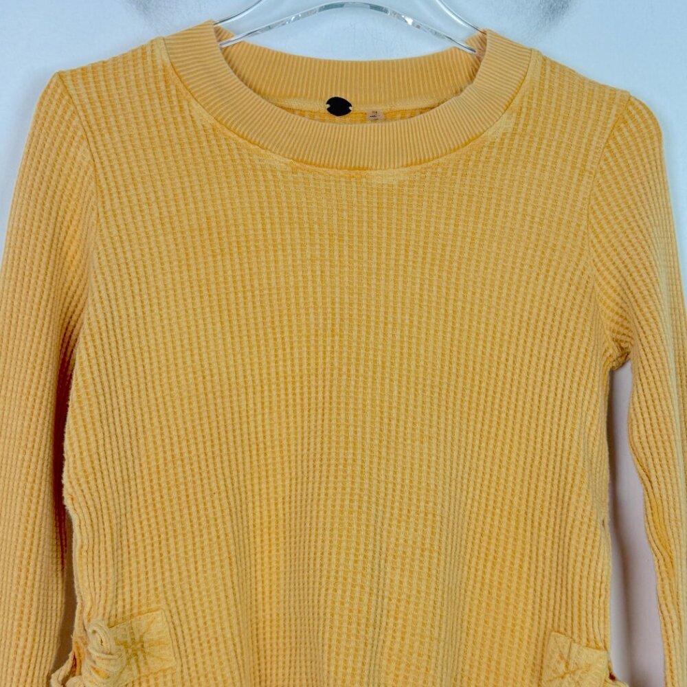 Free People Interlaken Cropped Thermal Waffle Knit Long Sleeve Top Size Small S - Picture 4 of 11